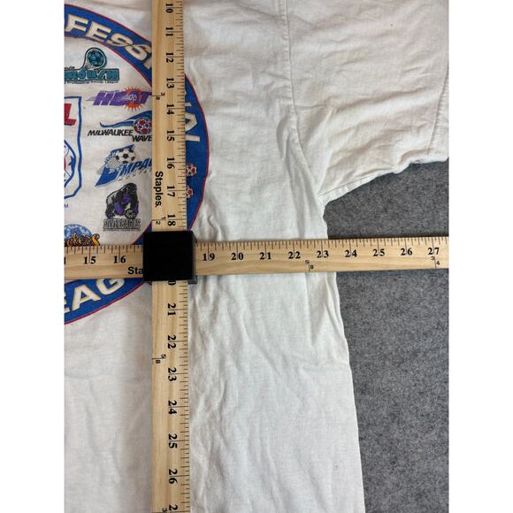 Vintage National Professional Soccer League Logo Shirt Mens XL White MLS - Picture 7 of 9